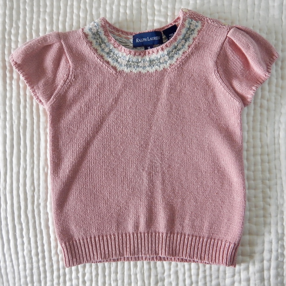 Ralph Lauren Crew Neck Sweater in Fair Isle Pink